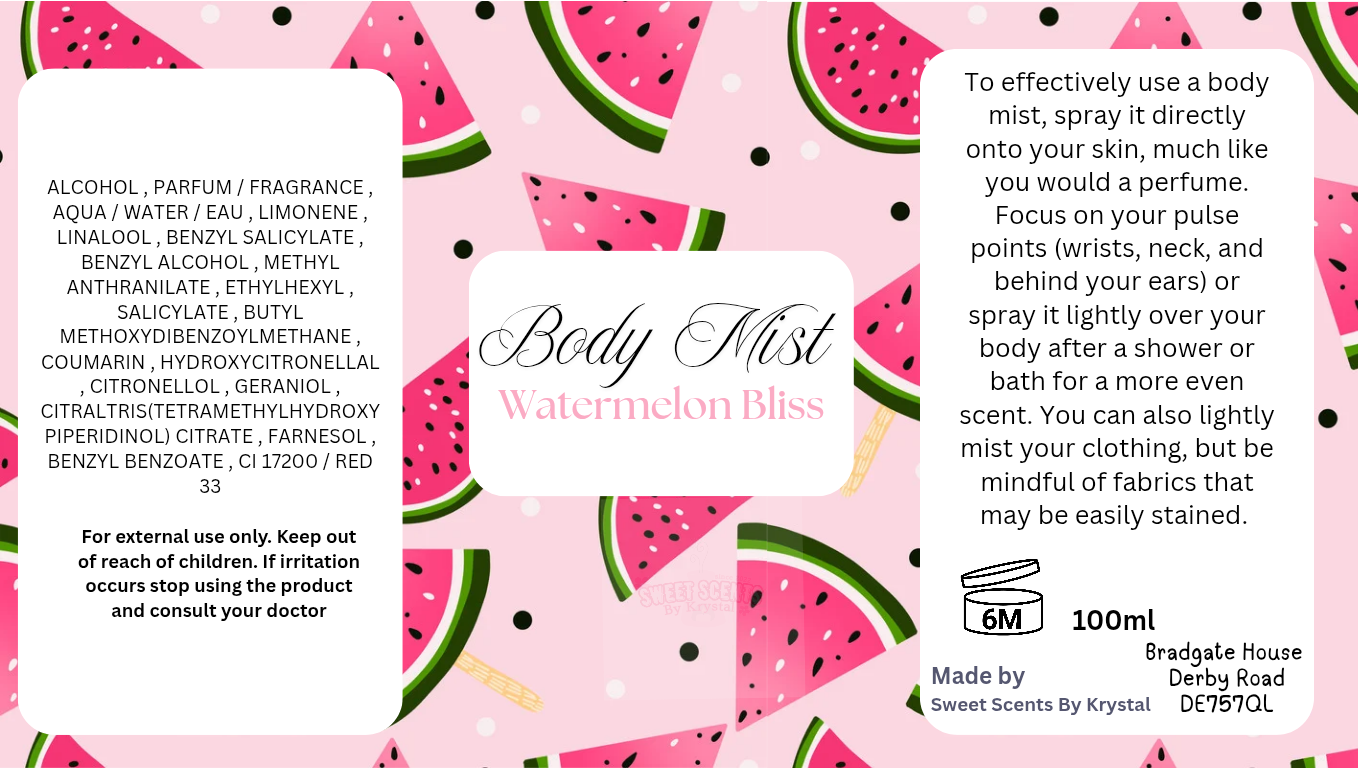 100ml Body Mists