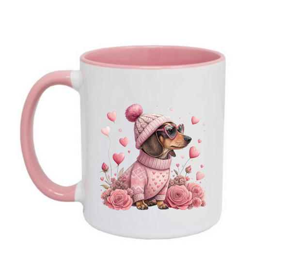 Pink Handle 11oz Mugs
