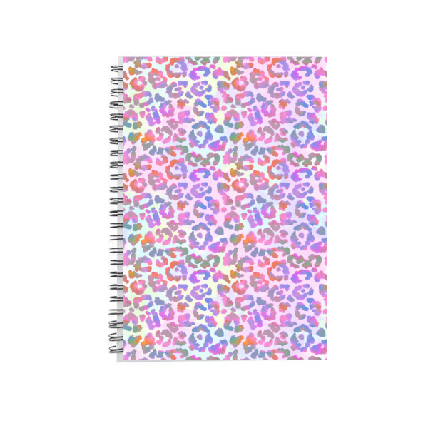 A5 Notebook Rainbow Leopard Print