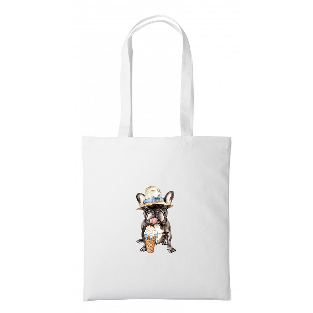 Frenchie Ice Cream Tote Bag 38 x 42cm