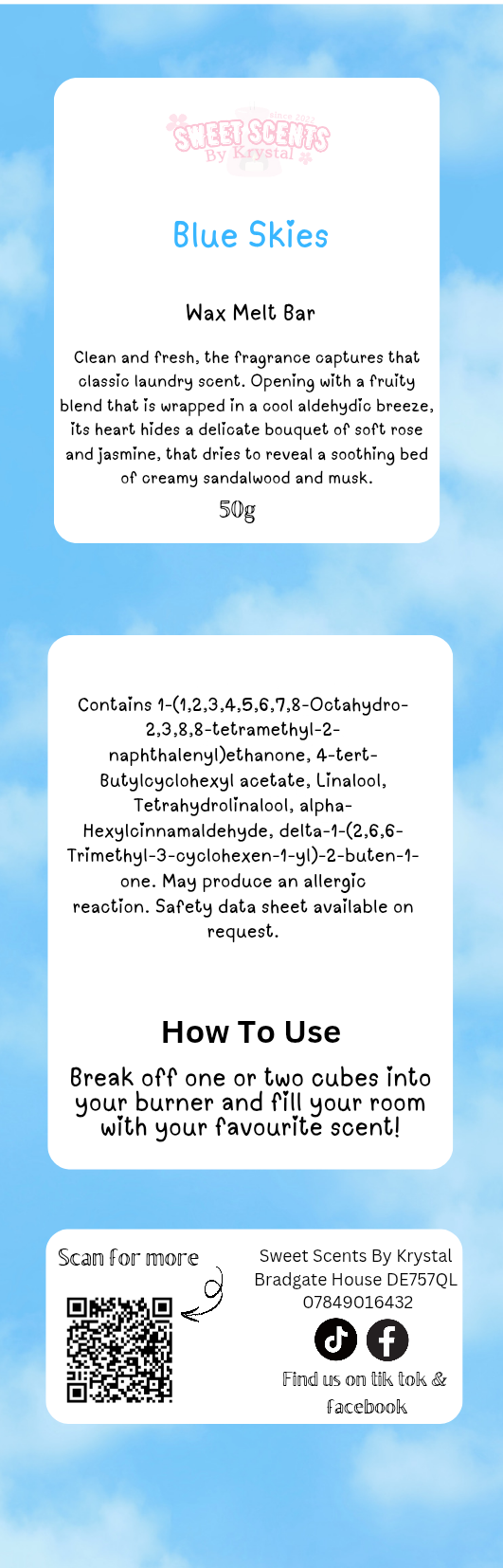 Blue Skies 50g Snap Bar