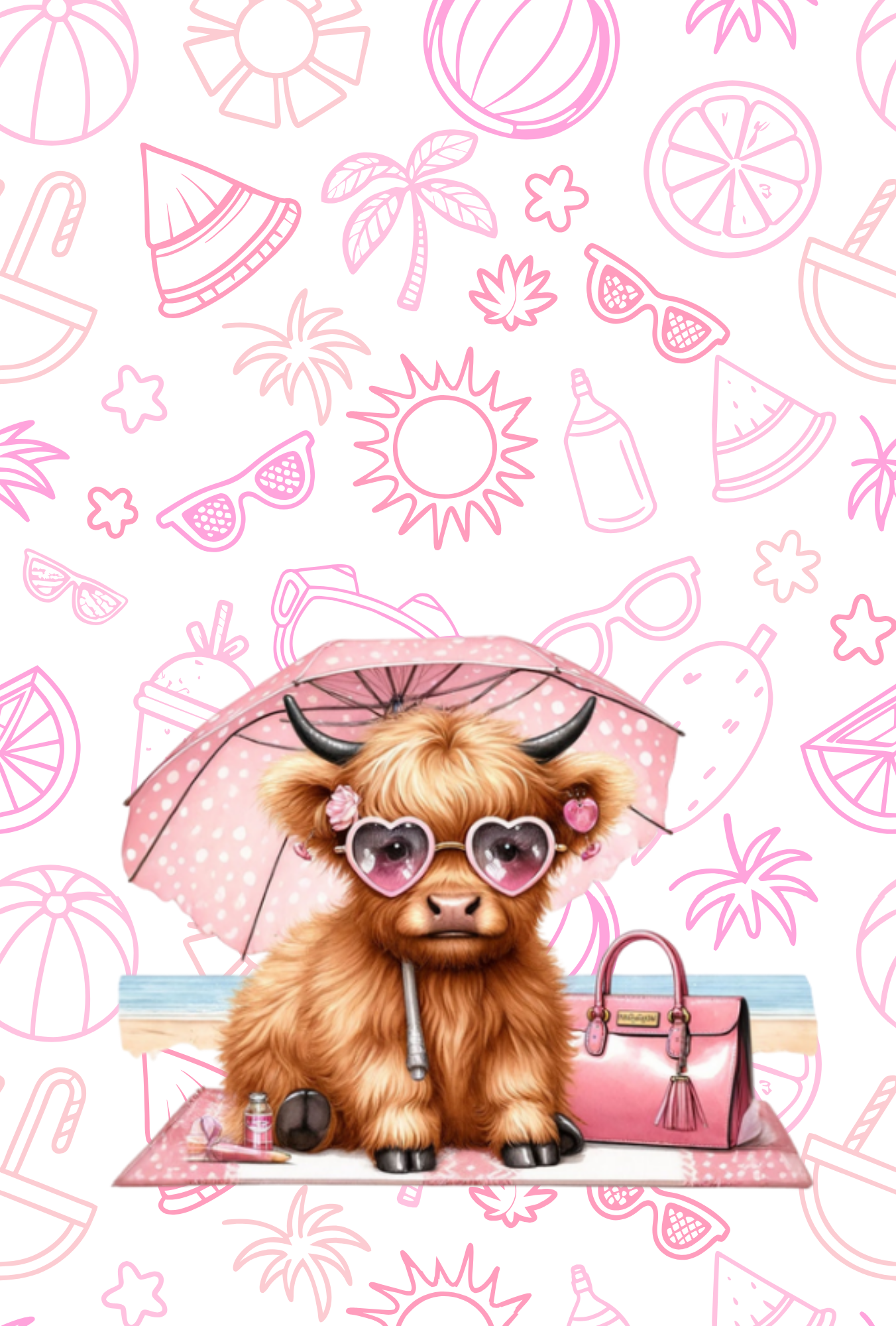 A5 Notebook Beach Highland Cow