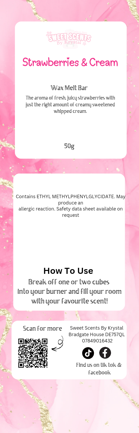 Strawberries & Cream 50g Snap Bar