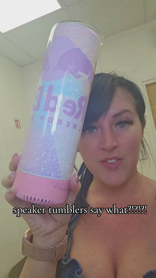20oz metal speaker tumbler READ DESCRIPTION