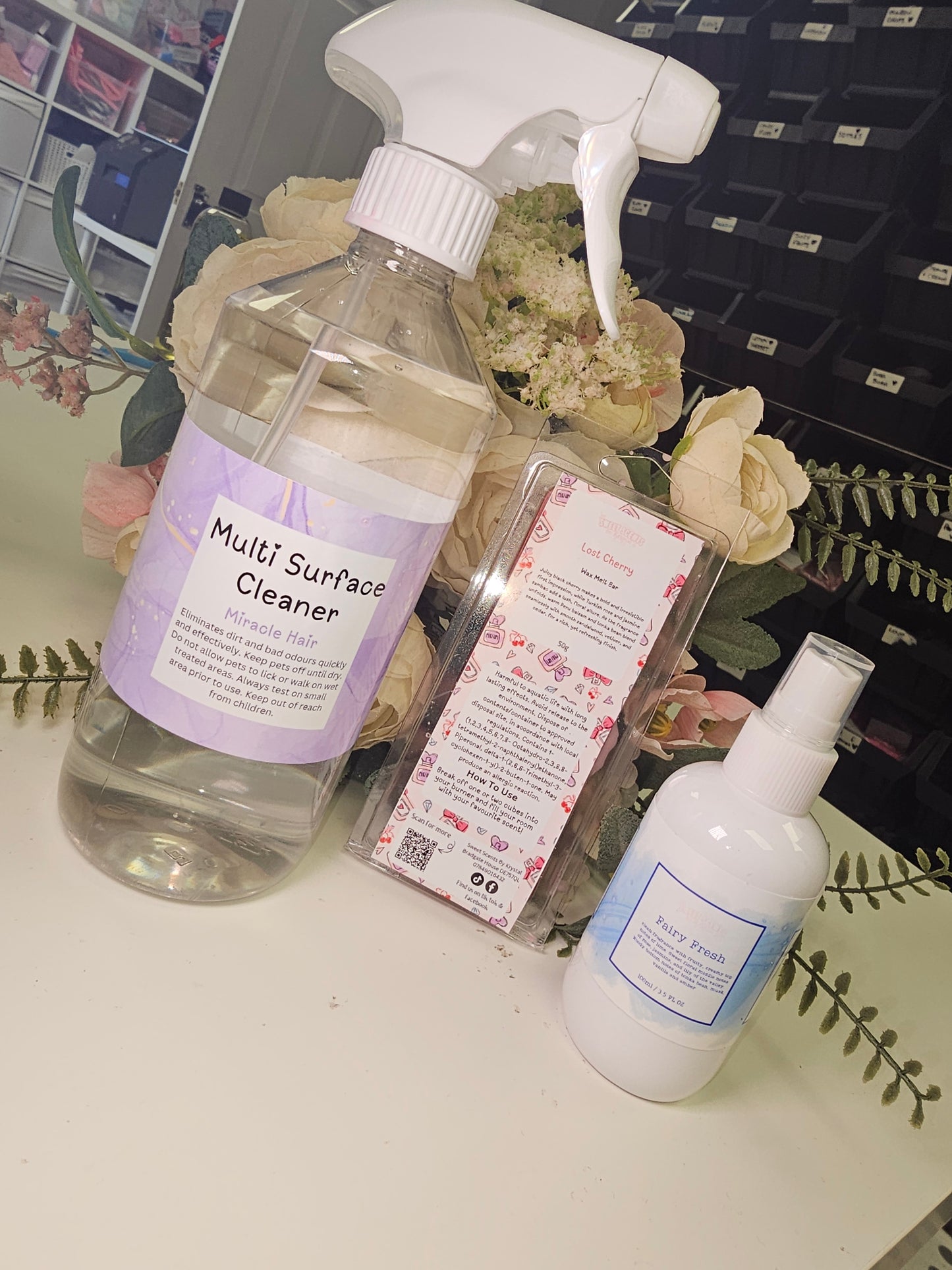 Multi Surface Cleaner , 100ml Room Spray and Wax Melt Bar Mystery Bundle