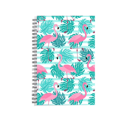 A5 Notebook Green Flamingo