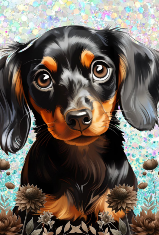 A5 Notebook Daschund Blue