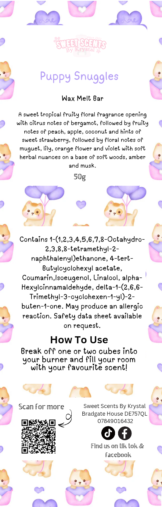 Puppy snuggles 50g Snap Bar