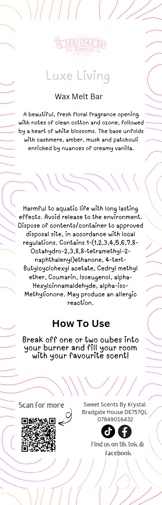 Luxe Living 50g Wax Melt Snap Bar