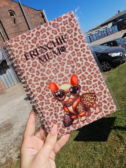 A5 Notebook Frenchie Mum Leopard