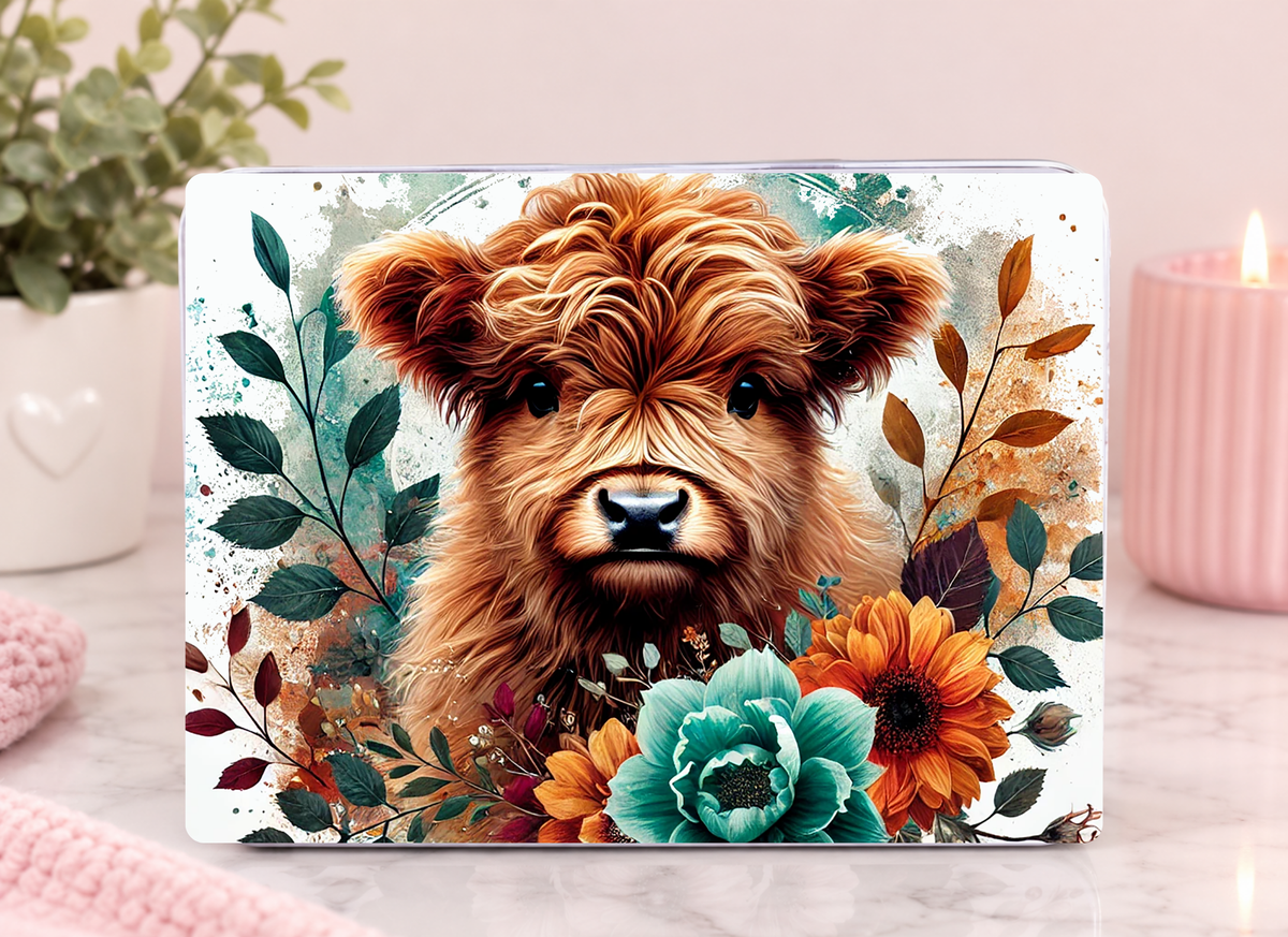 Large Highland Cow Tin & 10 Wax Highland Cow Melts