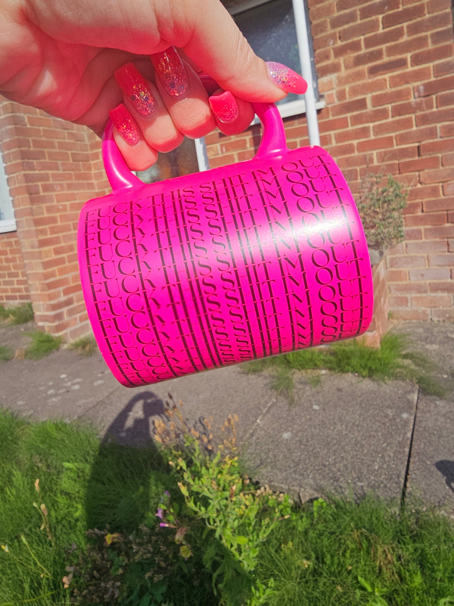 Neon Pink Sweary/Rude Mugs