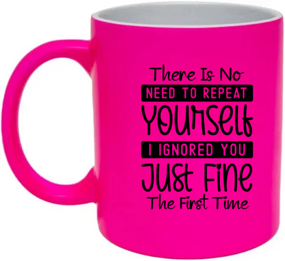 Neon Pink Sweary/Rude Mugs