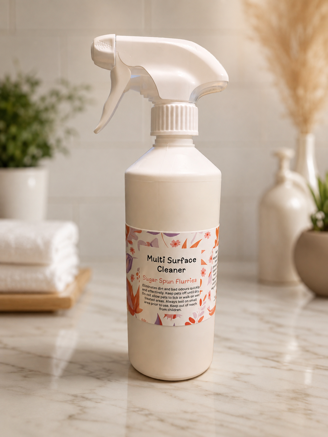 Multi Surface Cleaner Sugar Spun Flurries - Gentle Formula for Kitchen & Bathroom Surfaces - 500ml Bottle