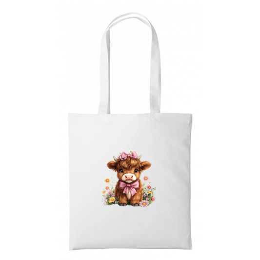 Spring Highland Cow Tote Bag 38 x 42cm