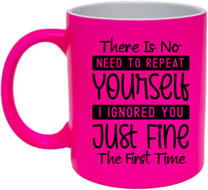 Neon Pink Sweary/Rude Mugs