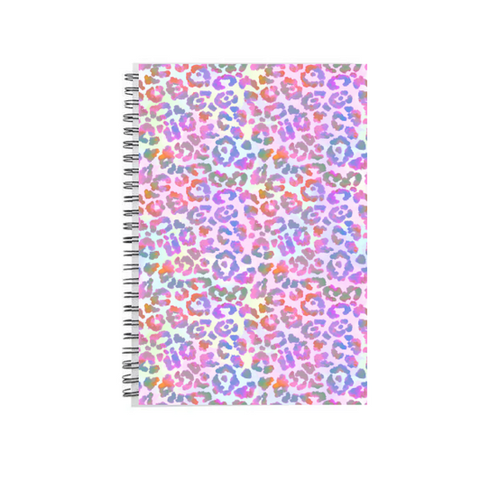 A5 Notebook Rainbow Leopard Print