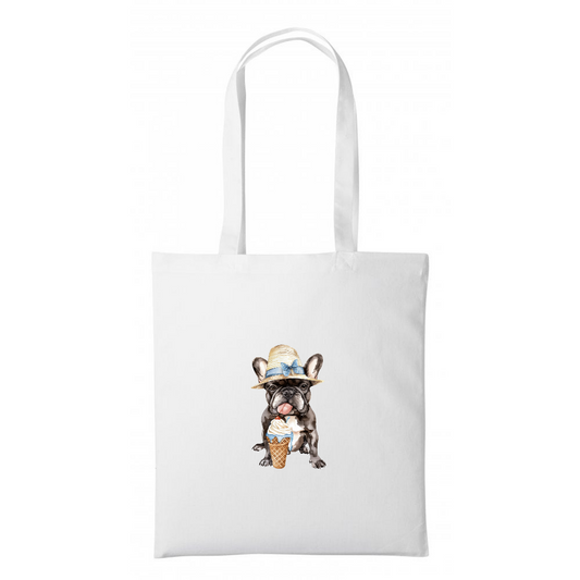 Frenchie Ice Cream Tote Bag 38 x 42cm